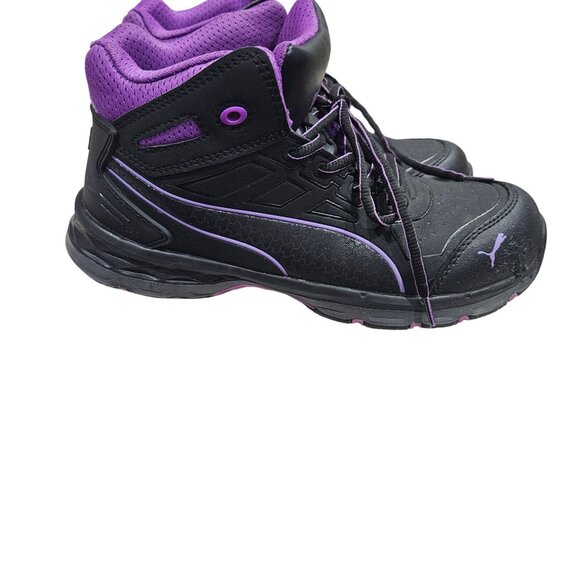 Puma Safety Work Shoes Black & Purple Size 9.5 - Picture 6 of 10